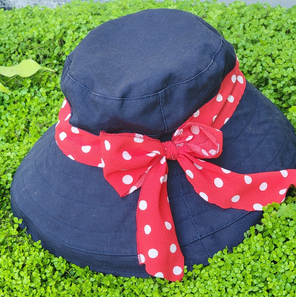 Ladies Wide Brim Foldable Cotton Sunhat